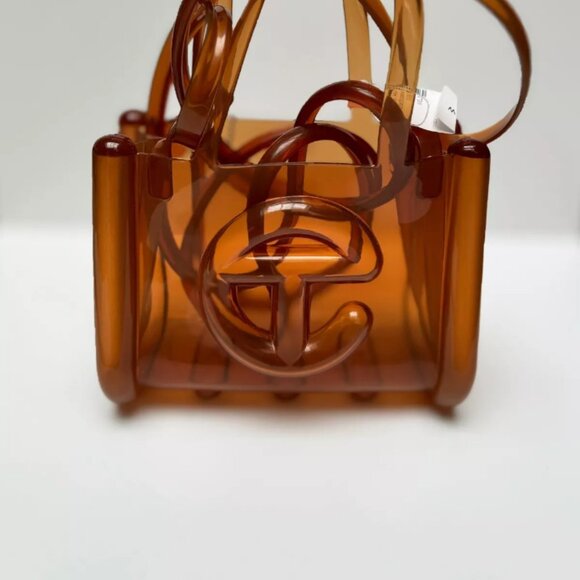 Melissa X Telfar Clear Brown small shopper PVC Tote cross body bad - Picture 6 of 8